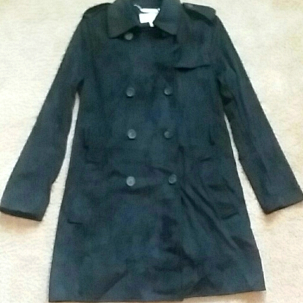 Michael Kors Double Breasted Women Formal Boho Jacket Suede with Belt Coat